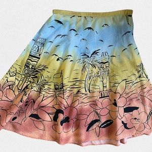 Hawaiian tiki midi skirt